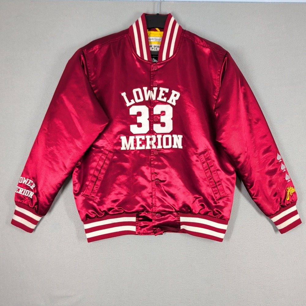 Headgear Classics Jacket Mens M Red Kobe Bryant Lower Merion Satin Varsity
